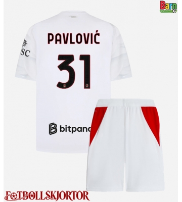 AC Milan Strahinja Pavlovic #31 Borta Kläder Barn 2026-27 Kortärmad (+ Korta byxor)